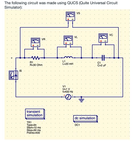 Solved The Following Circuit Was Made Using QUCS Quite Chegg