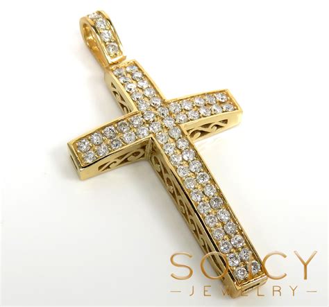 Buy 14k Gold 2x2 Solid Full Cut Diamond Medium Cross 200ct Online At