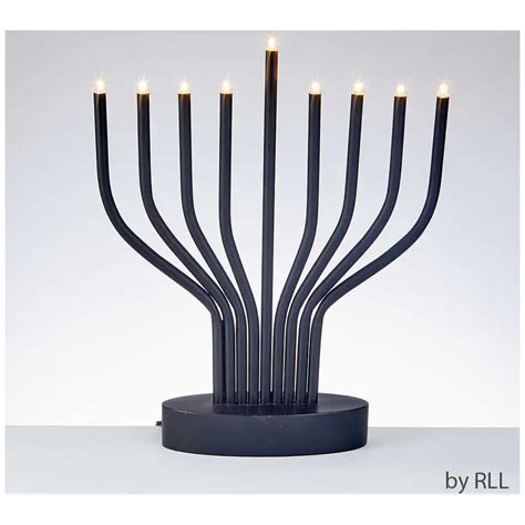 Black Jewish Menorah Candle Holders Religions Candelabra Hanukkah