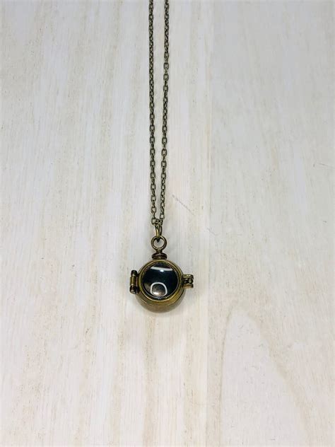 Womens Porthole Locket Necklace Womens Antique Brass Etsy