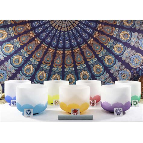 Color Chakra Crystal Singing Bowl Set Of Nature S Artifacts