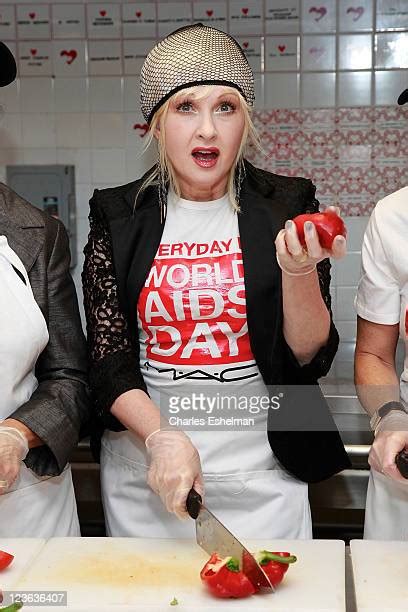 39 Spokesperson Cyndi Lauper Spreads Awareness For World Aids Day Stock