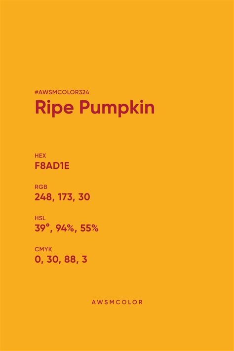 √ Pumpkin Orange Hex Code