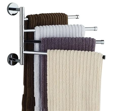 Wall Mounted Stainless Steel Swivel Bars Bathroom Towel Rack Hanger