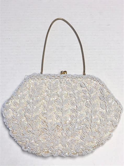 Sold Price Vintage Beaded Hand Made Hong Kong White Purse Bag Handbag November 1 0120 615