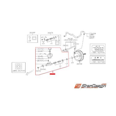 Maître cylindre de frein origine SUBARU WRX STI 08 14 Stef Design