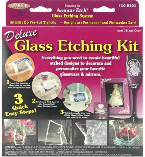 Crafts Sewing Armour Etch Deluxe Glass Etching Kit Age 14 To Adult