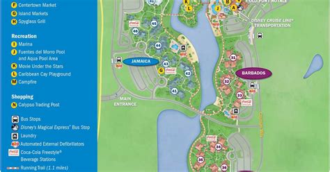 Updated Disneys Caribbean Beach Resort Map