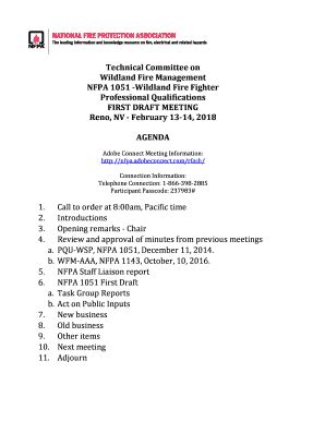 Fillable Online Nfpa Technical Committee On Wildland Fire Management