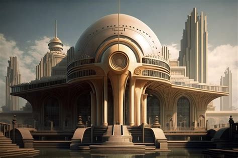 Premium Photo | SciFi metropolis concept art piece that depicts a ...