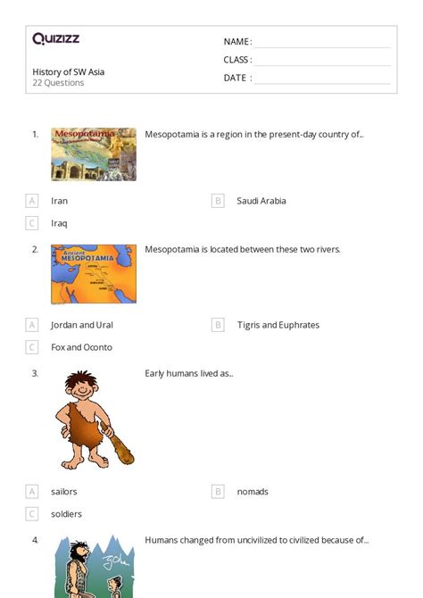 50 Early Mesopotamia Worksheets For 6th Year On Quizizz Free Printable