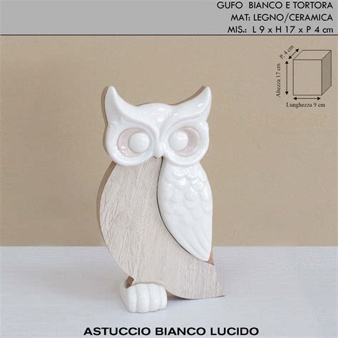 Gufo In Legno E Ceramica Ecotek Srl