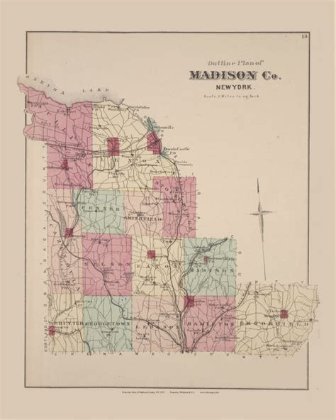 Madison County 1875 Map Reprint Madison Co Beers Atlas New | Etsy