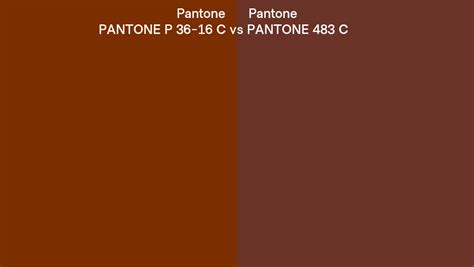 Pantone P 36 16 C Vs PANTONE 483 C Side By Side Comparison