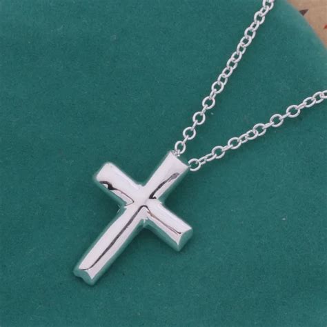 Top Quality Pure Silver Jewelry Cross Pendant Silver Statement Necklace Women Sterling ...