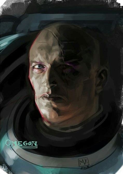 A Digital Painting Of A Man In A Space Suit With His Head Tilted To The