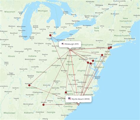 All Flight Routes From Myrtle Beach To Pittsburgh Myr To Pit Flight