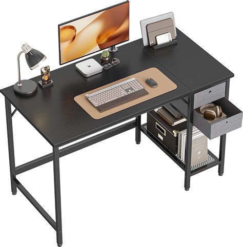 DlandHome Table Bureau Informatique Industriel 100cm Bureau Simple Avec