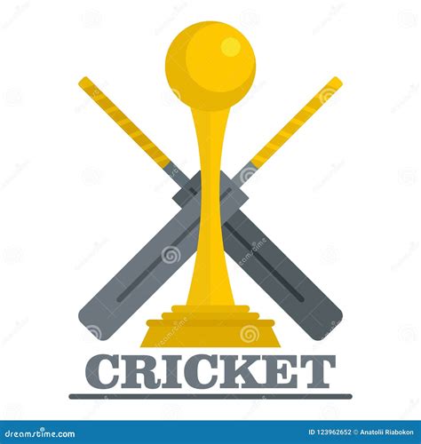 Gold Cup Cricket Logo Flat Style Stock Illustration Illustration Of