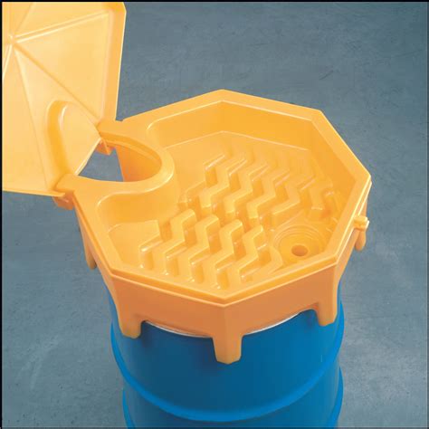 ULTRATECH, Manual Closing, Yellow / Yellow, Drum Funnel with Lid ...