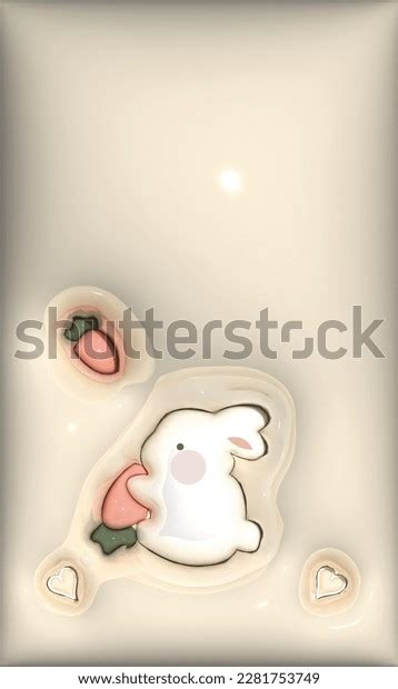 Tiny Baby Rabbit Eating Carrots 3d Stok İllüstrasyon 2281753749 ...