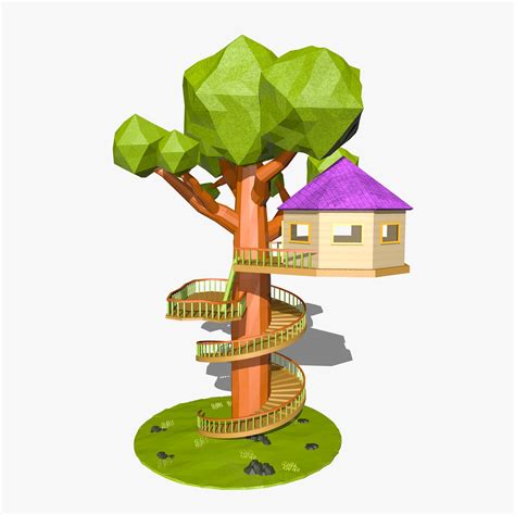 Cartoon Tree House 3d Model