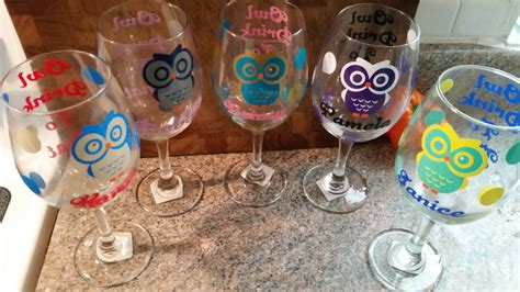 Owl Wine Glass Owl Owl Drink To That Personalized Owl