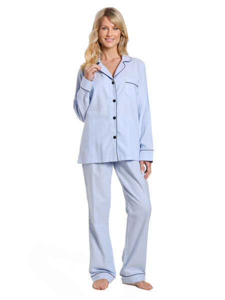 Womens 100 Cotton Lightweight Flannel Pajama Sleepwear Set Noble Mount