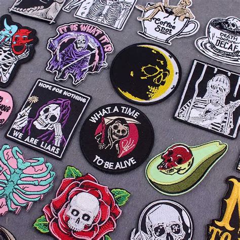 Parche Punk Para Planchar En La Ropa Parches Bordados De Calavera A