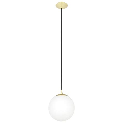 Rondo Glass Ball Pendant Light Medium Opal Brass By Eglo Style Sourcebook