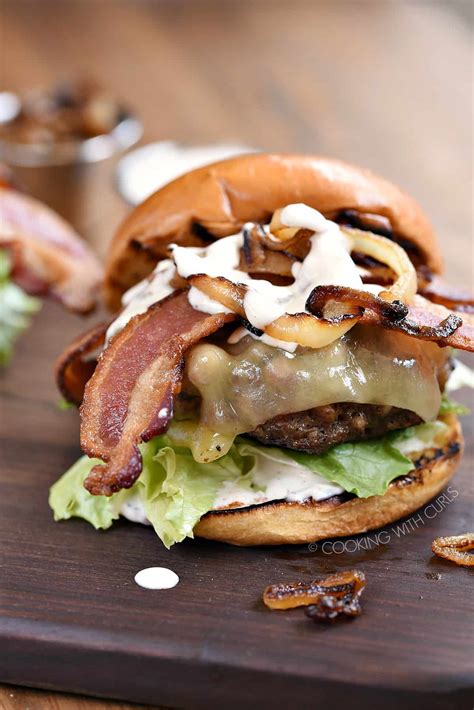 Grilled Double Bacon Burgers Cooking With Curls