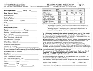 Fillable Online Town Of Chebeague Island MOORING PERMIT APPLICATION Fax