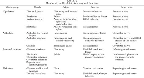 Table From Current Concepts Hip And Groin Injuries In Athletes