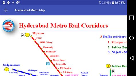 Hyderabad Metro Stops Map