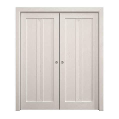 Sartodoors In X In Painted White Oak Solid Wood Double Pocket