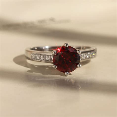 Elevate Love With The Scarlet Elegance Ring 2 Carat Garnet Double