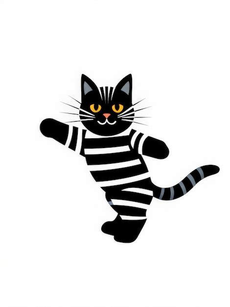 Ilustraci N Vectorial De Un Lindo Gato Negro Aislado Sobre Un Fondo