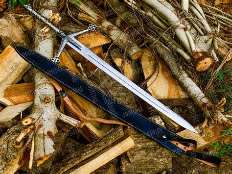 handmade scottish claymore sword  steel highland claymore black