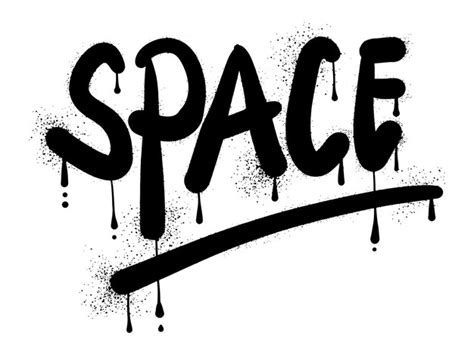 Premium Vector Space Text Graffiti With Black Spray Paint