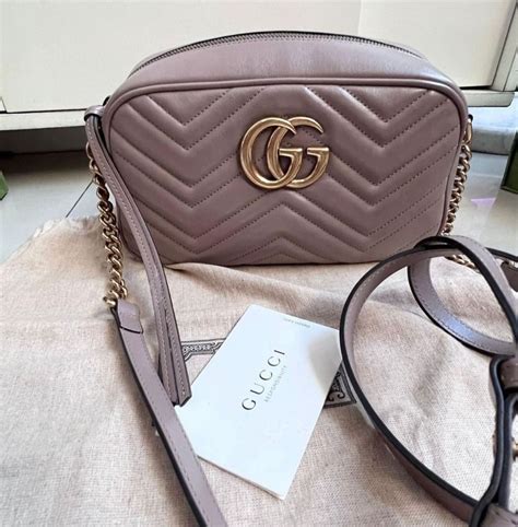 Gucci Marmont Camera Bag Nude Small With Booklet And Db Dv Barang