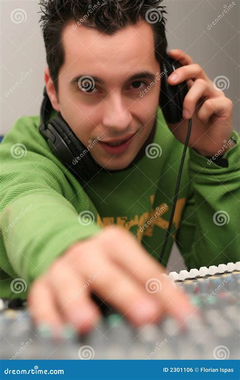 DJ at the mixer board stock photo. Image of digital, level - 2301106