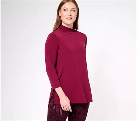 Susan Graver Modern Essentials Liquid Knit Mock Neck Tunic