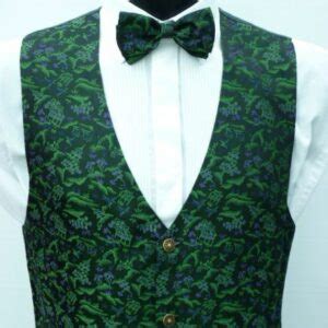 Purple Green Willow Waistcoat Pocketwatch Waistcoats