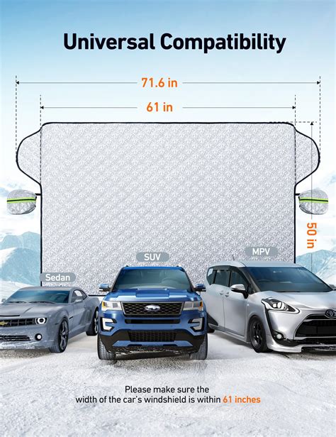 AstroAI Windshield Snow Cover, Windshield Cover for Ice and Snow 4 ...