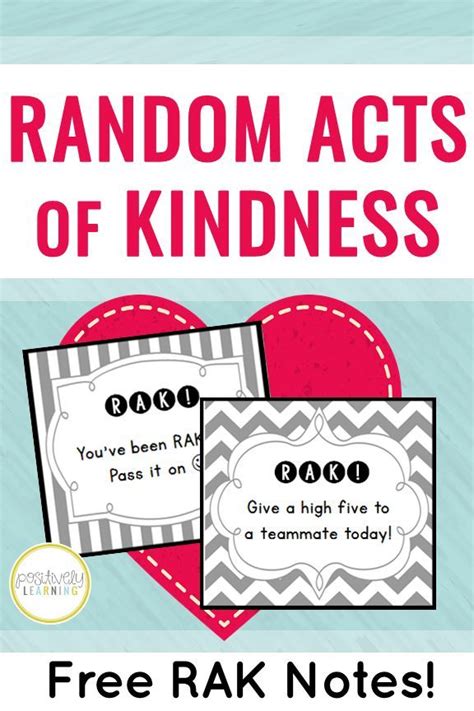 These Free Random Acts Of Kindness Notes Are School Based And Perfect