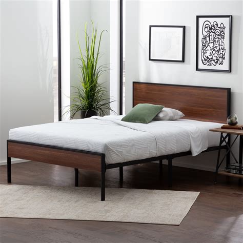 Carson Wood And Metal Platform Bed Frame With Headboard Edenbrook