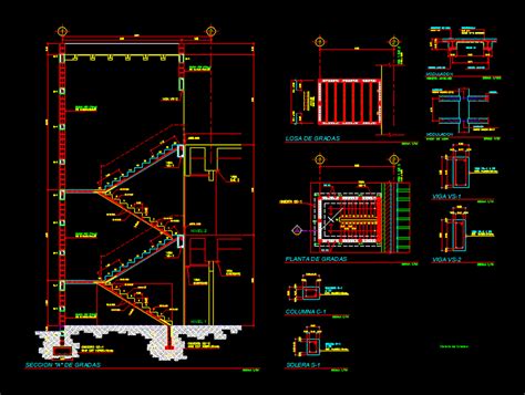 Detalle De Gradas De Escalera En Autocad Librer A Cad