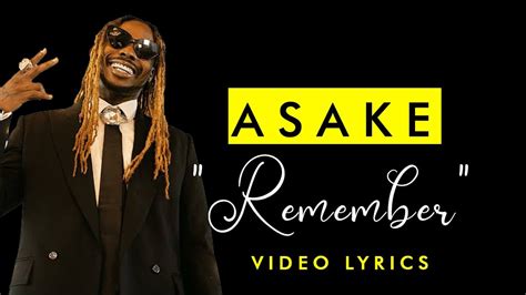 Asake Remember Lyrics YouTube