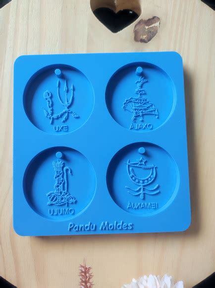 Molde Silicone para Resina Religioso 4 Cavidades Orixás