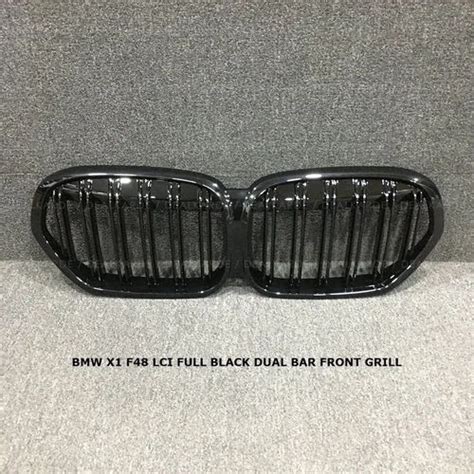 Bmw X1 F48 Lci Full Black Dual Bar Front Grill 2019 2020 2021 2022 2023